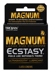 Trojan Magnum Ecstasy Ultra Smooth Lubricated Latex Condoms - 3-Pack