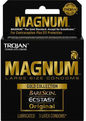 Trojan Magnum Gold Collection Large Size Condom - 3 Pack