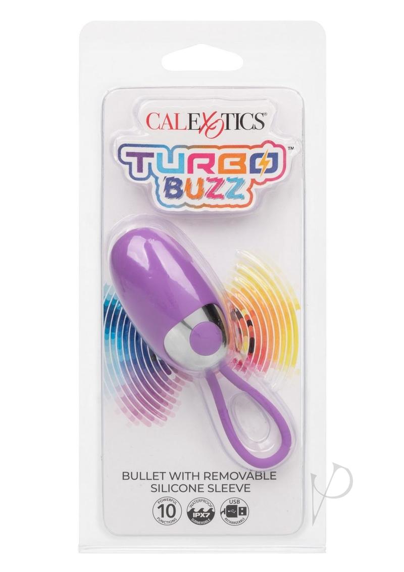 Turbo Buzz Rechargeable Bullet with Removable Silicone Sleeve - Purple