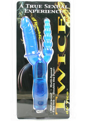 Twice Da Vibe Dual Entry Vibrator - Blue