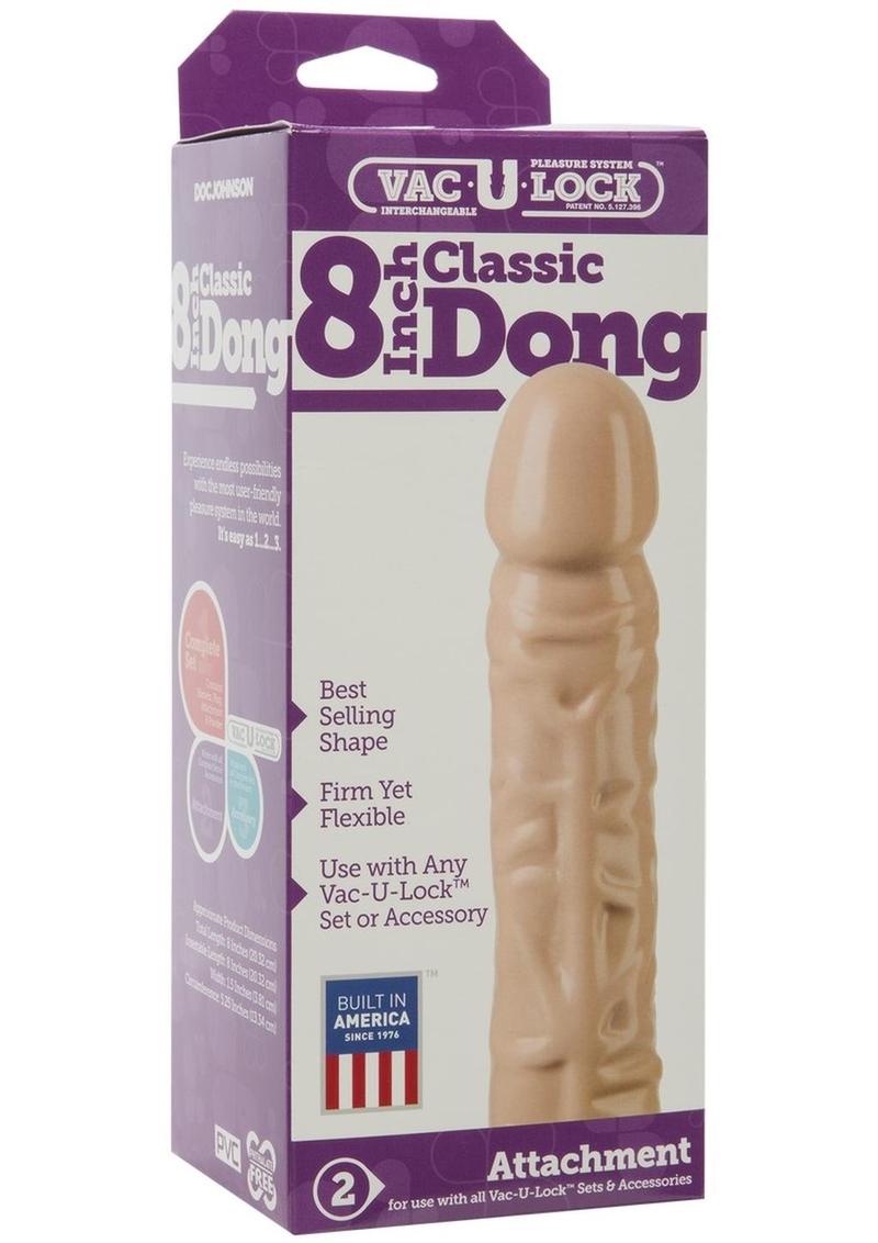 Vac-U-Lock Classic Dildo - Vanilla - 8in