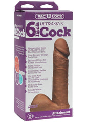 Vac-U-Lock Ultraskyn Dildo - Chocolate - 6in