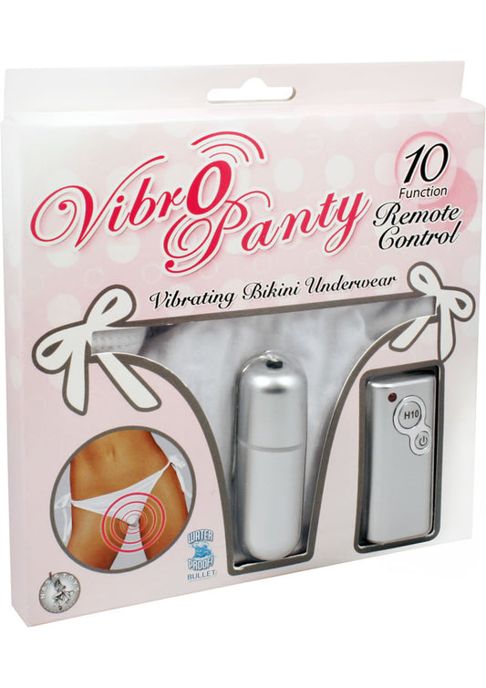 Vibro Panty Vibrating Bikini Remote Control Underwear Panty Vibe - White - One Size