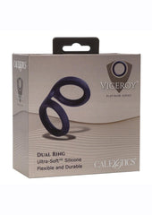 Viceroy Dual Ring Silicone Cock Ring - Blue