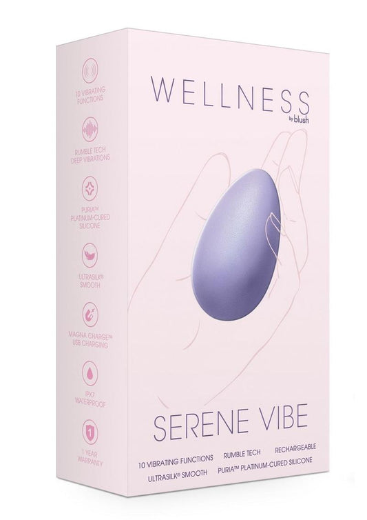 Wellness Serene Vibe Rechargeable Silicone Vibrating Egg with Remote - Lavender/Purple