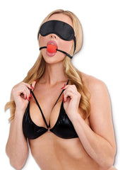 WhipSmart Japanese Bondage Rope Set with Ball Gag, Cuffs and Mask - Black - 4 Piece