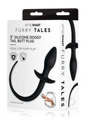 WhipSmart Play Tails Silicone Doggy Tail - Black - 3in