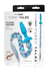WhipSmart Silicone Plug 3.75in with Unicorn Tail - Blue