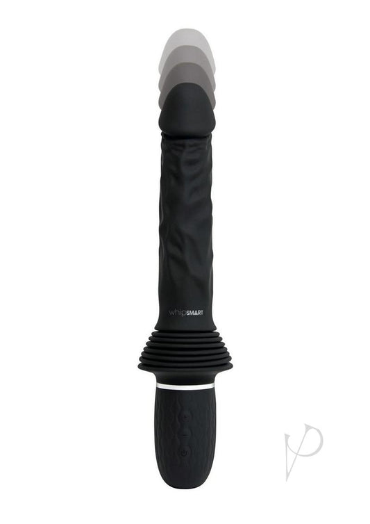 WhipSmart Thrusting Rechargeable Silicone Cock with Remote - Black