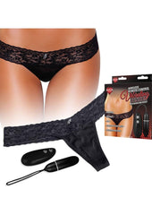 Wireless Remote Control Vibrating Panties Panty Vibe - Black - Large/Medium