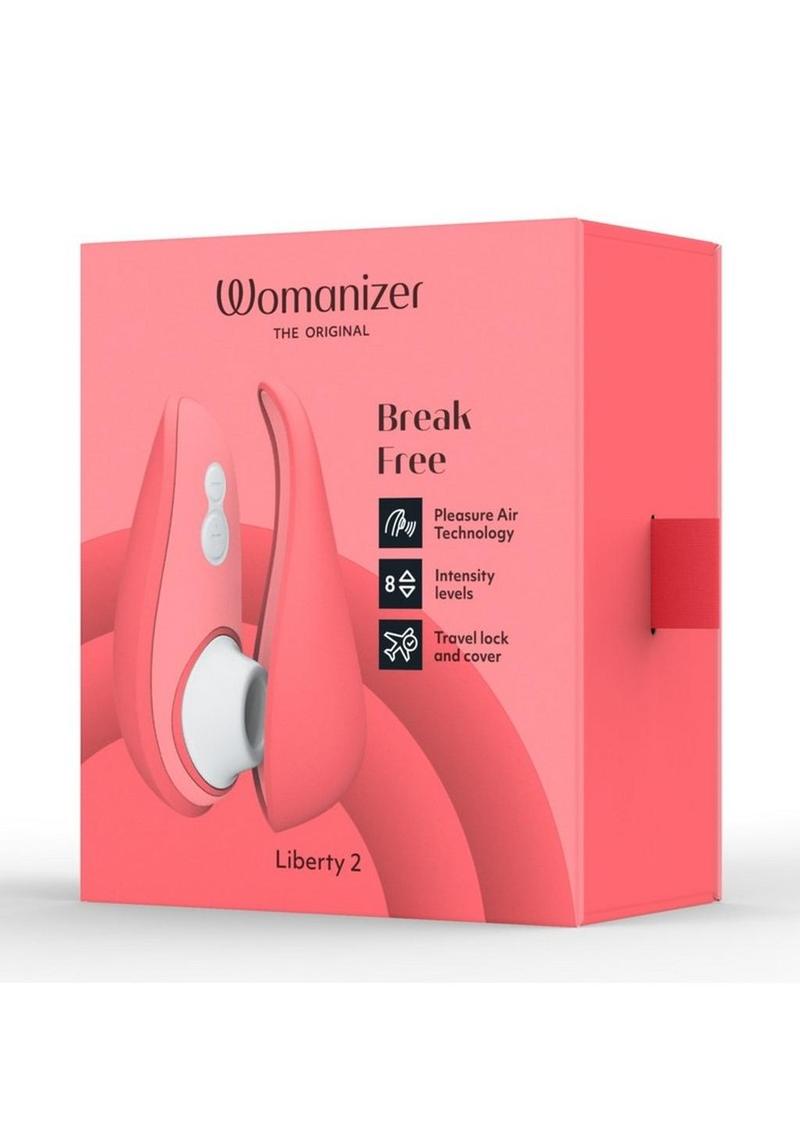 Womanizer Liberty 2 Rechargeable Silicone Clitoral Stimulator - Vibrant - Red/Rose