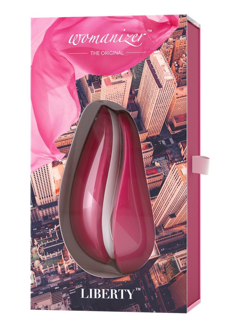 Womanizer Liberty Silicone Rechargeable Clitoral Stimulator - Red Wine