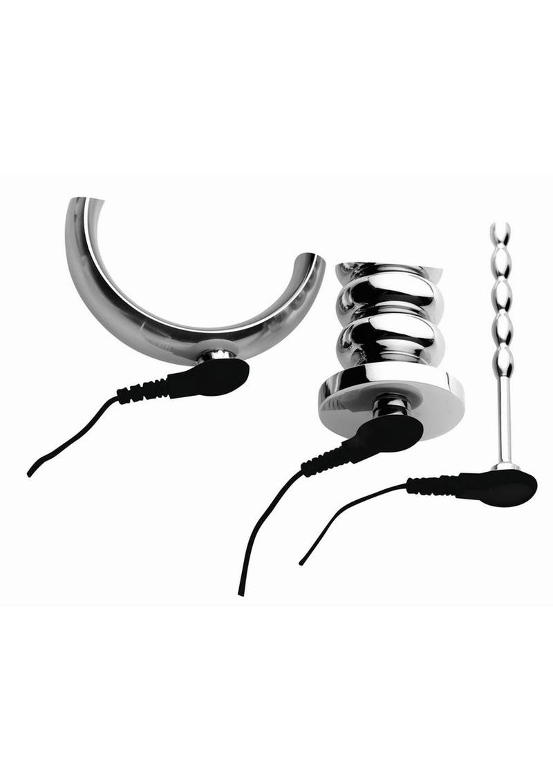 electrosex stainless steel e-stim kit male sex toy