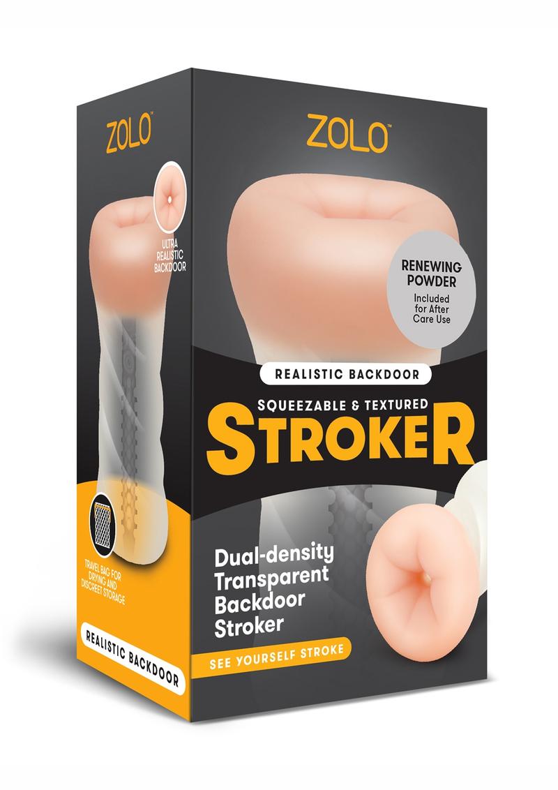 ZOLO Squeezable Backdoor Masturbator - Butt - Clear/Vanilla